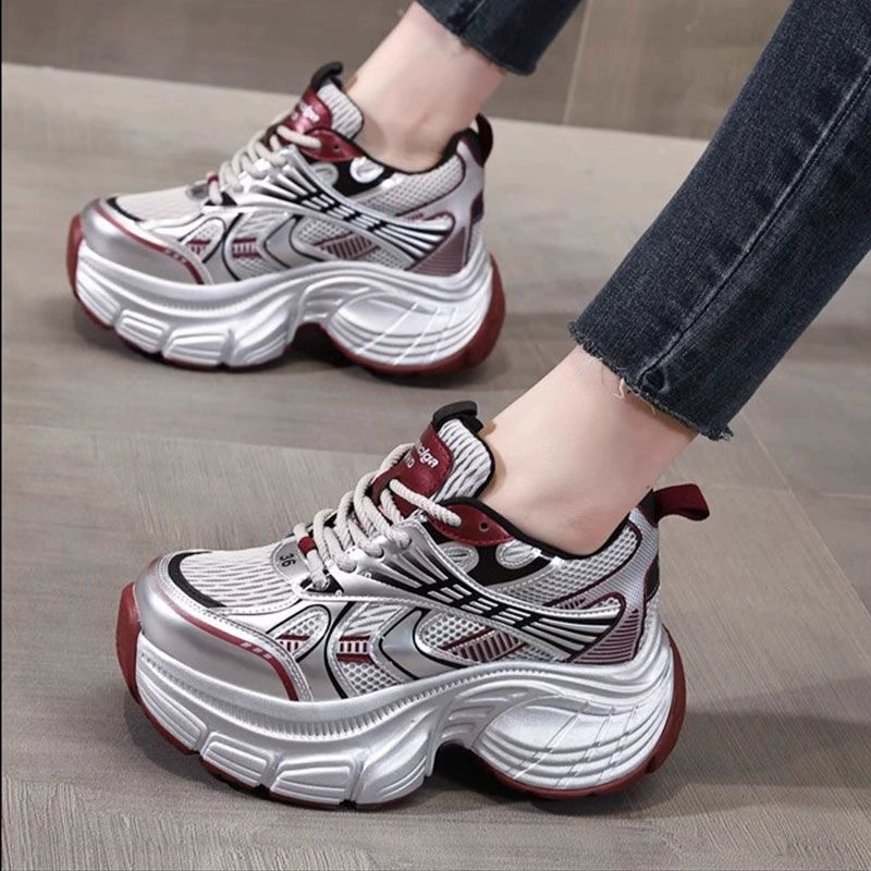 Damen Chunky Sneaker Frühling, dicke Sohle Höhenzunahme koreanische Mode lässig · MOHE China shoe factory