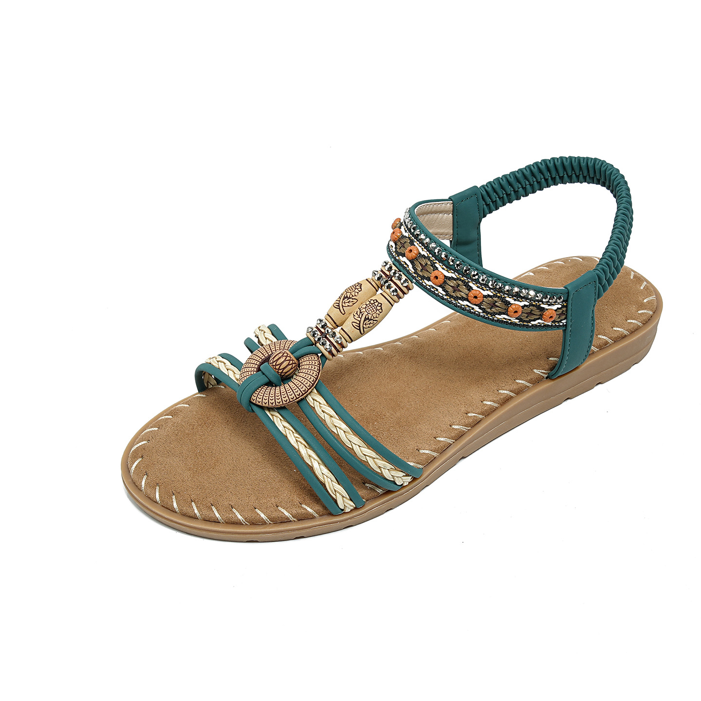 Women's Rhinestone Flat Beach Sandals · YANYAN China shoe factory