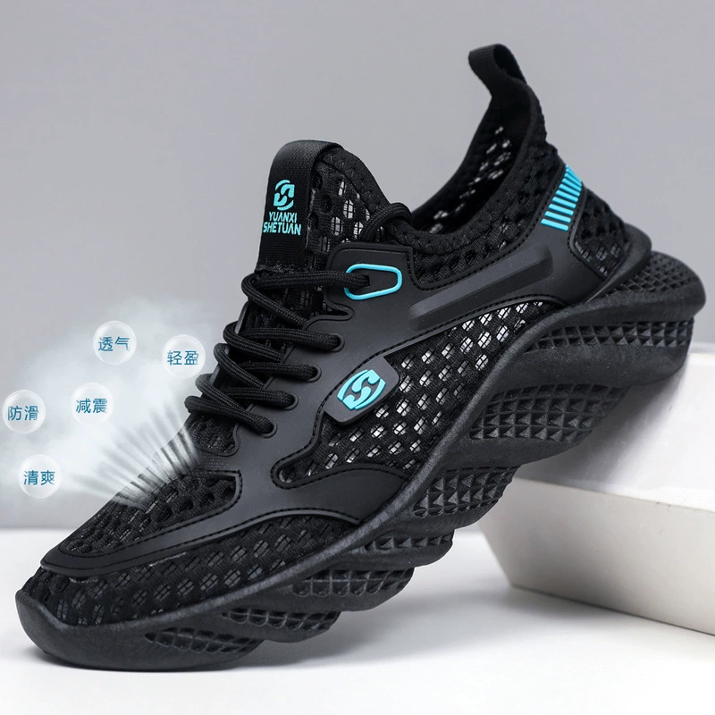 Men's Breathable Mesh Running Shoes Lightweight Black Casual Sports Sneakers 5580