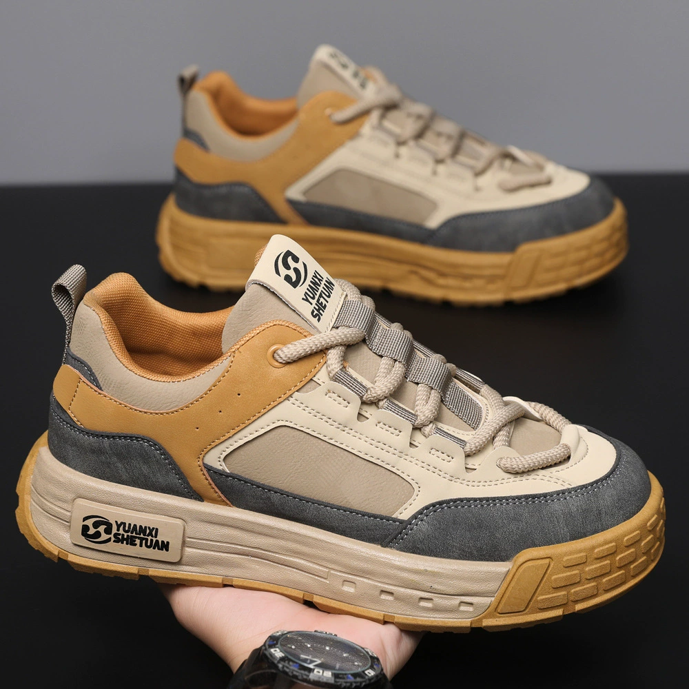 Men's Casual Board Shoes, Thick Sole Heightening Work Sneakers Fall/Winter 2024