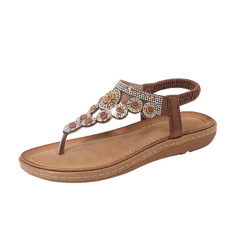 Women's Rhinestone Flat Sandals · YANYAN China shoe factory