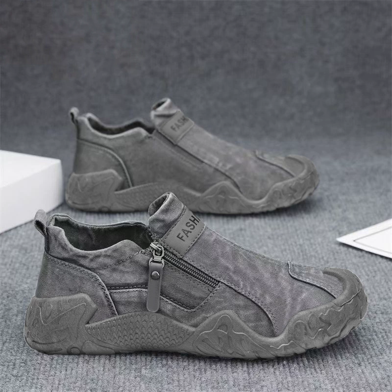 Herren Frühlings-Leinwand atmungsaktive Alt-Peking-Stoffschuhe, Schlupf, Fahrt-Freizeit-Sneaker, Modell 2047 · MOHE China shoe factory