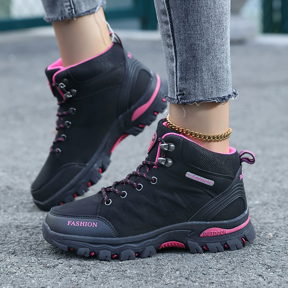 Cross-border Damen wasserdichte rutschfeste Wanderschuhe, Low Top Trail-Schuhe für Outdoor große Größe