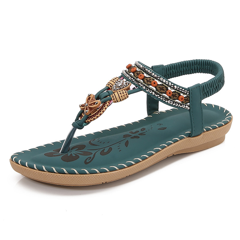 Women's Rhinestone Flat Sandals · YANYAN China shoe factory
