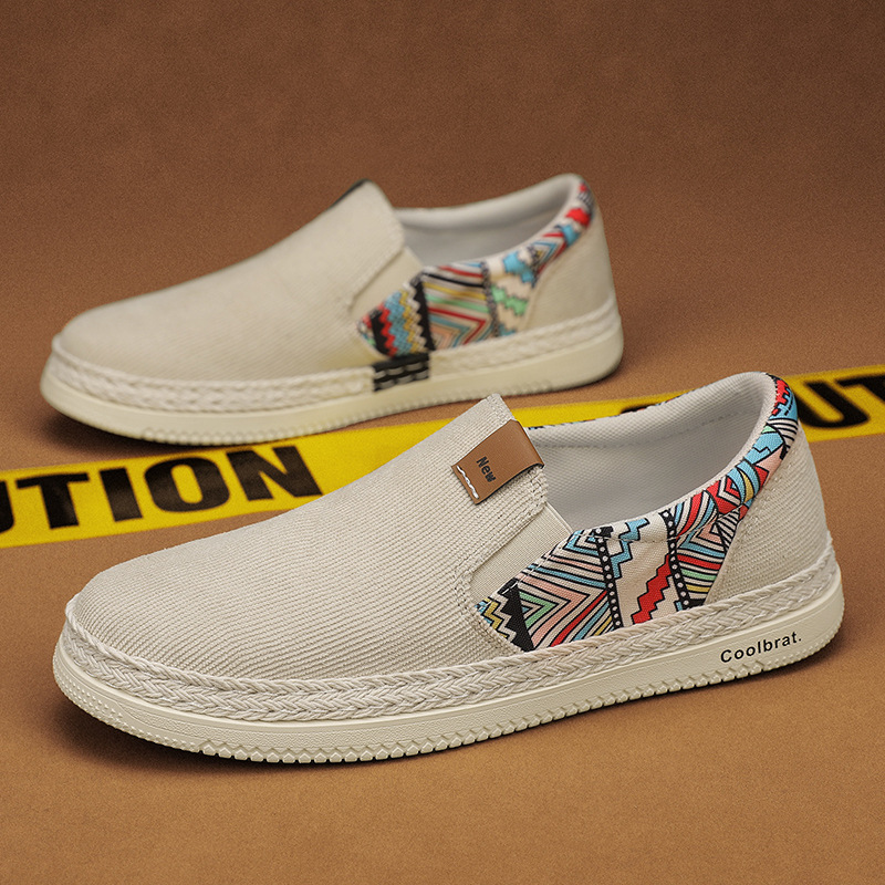 Men's Ethnic Style Slip-On Canvas Shoes · YANYAN China shoe factory