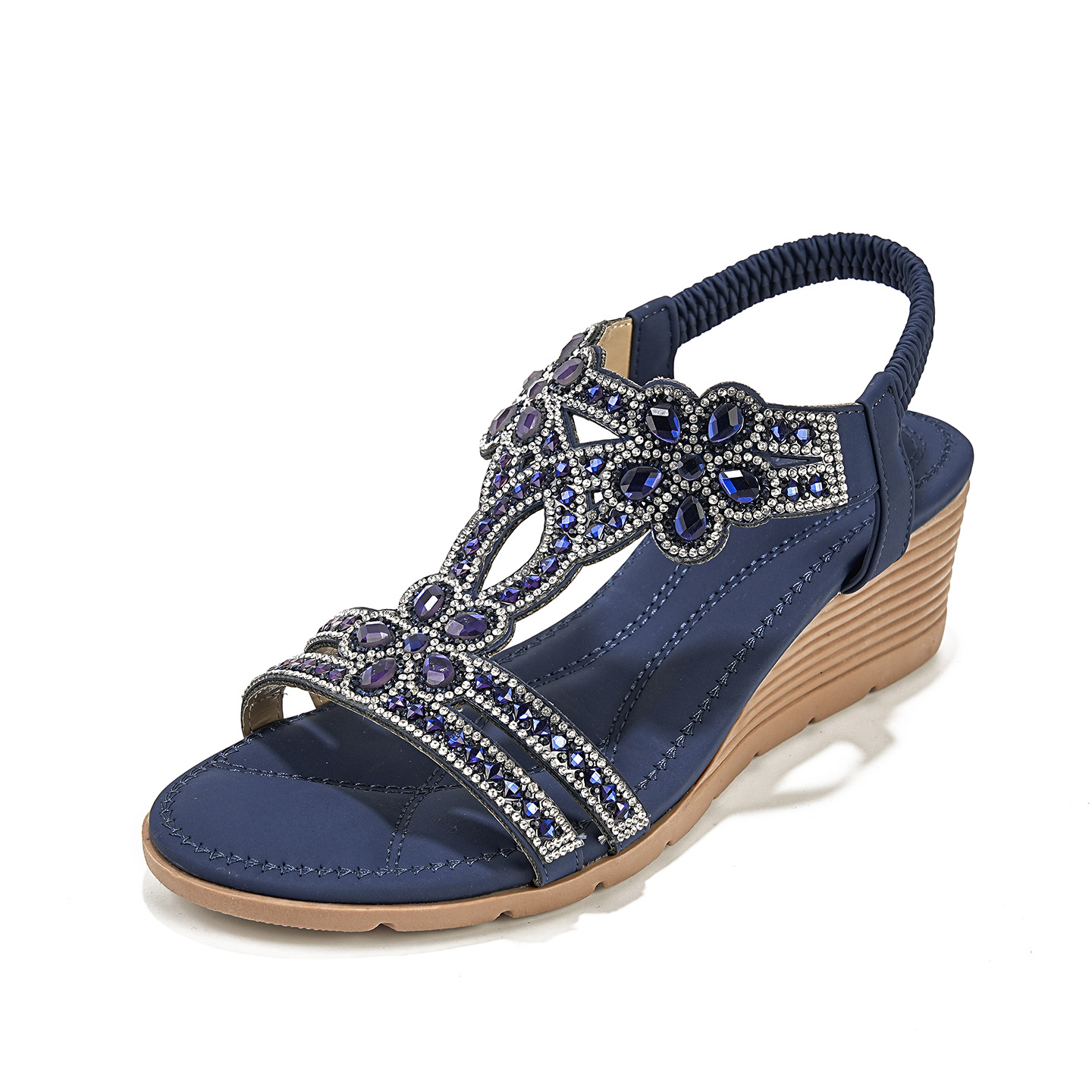 Women's Bohemian Wood Buckle Wedge Sandals · YANYAN China shoe factory