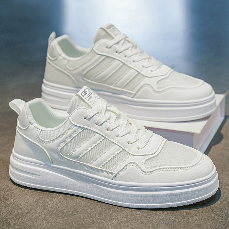 Sneakers homme été 2026 jeunesse bateau semelle épaisse mesh respirant étudiants blancs modèle 2063 · MOHE China shoe factory