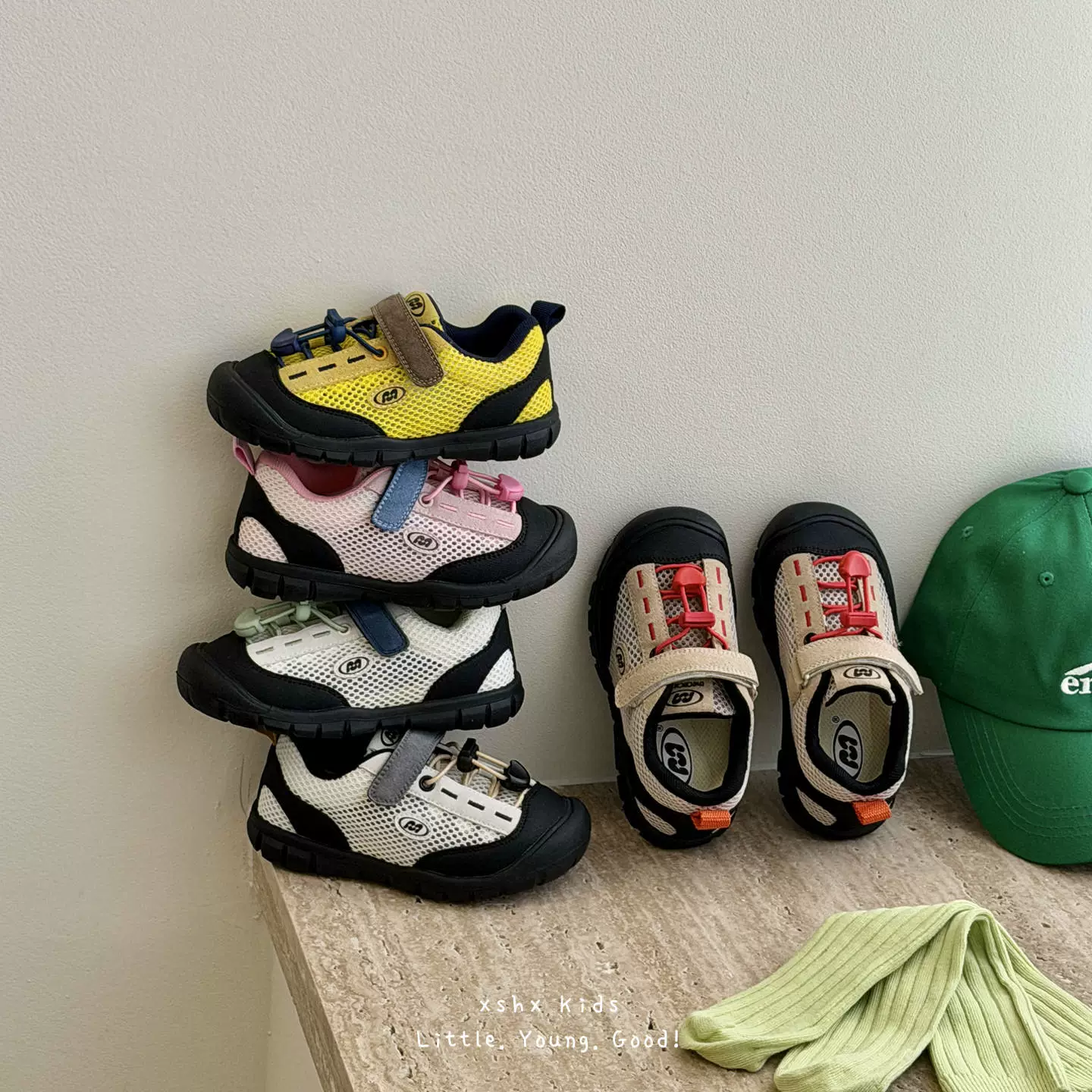 XSHX Kinder Outdoor-atmungsaktive Wanderschuhe mit Zehenkappe, rutschfeste Gummisohle für Frühling/Sommer · MOHE China shoe factory
