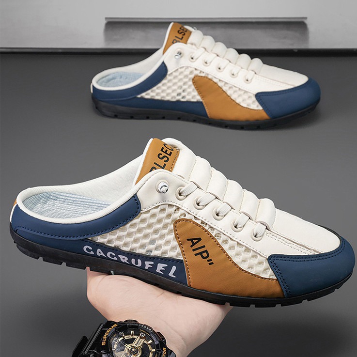 Half Slide Breathable Mesh Sneakers for Men · YANYAN China shoe factory