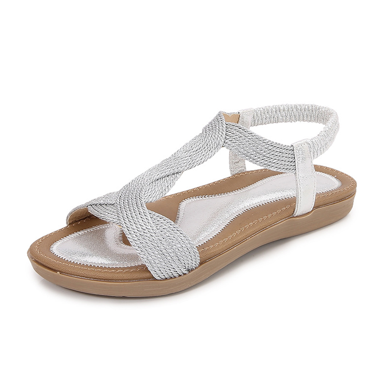 Women's Rhinestone Flat Sandals · YANYAN China shoe factory