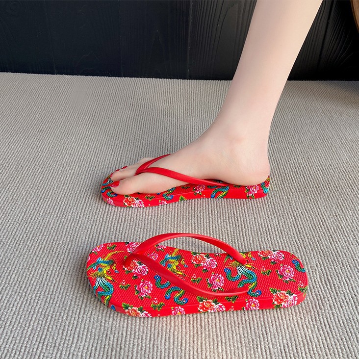 Women's Floral Thong Sandals Summer Non-Slip · YANYAN China shoe factory