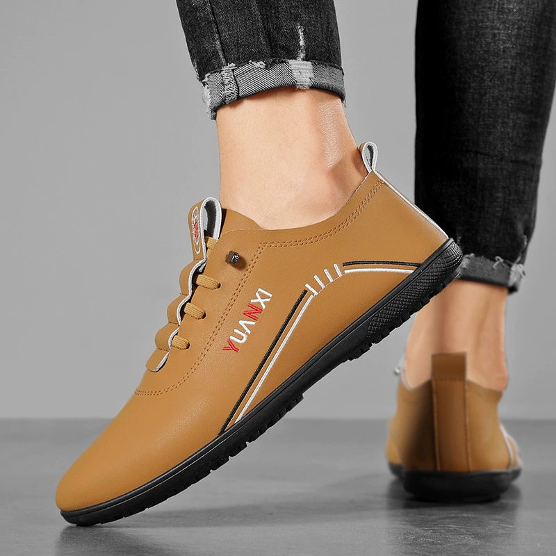 Men's Casual Leather Shoes 2026 Autumn, Wear-Resistant Slip-On Genuine Leather Shoes