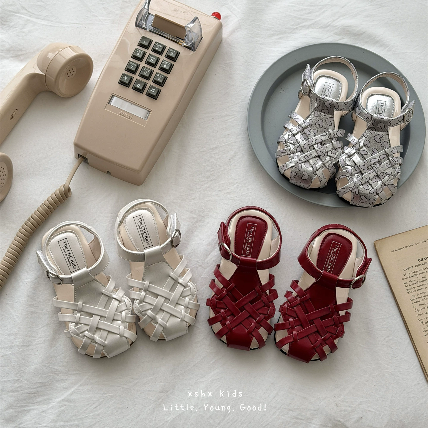 XSHX Retro Roman Kinder Geflochten Hohl Magic Strap Anti-Rutsch Gummi Weiche Sohle Breite Zehe Mädchen Frühling Sommer · MOHE China shoe factory