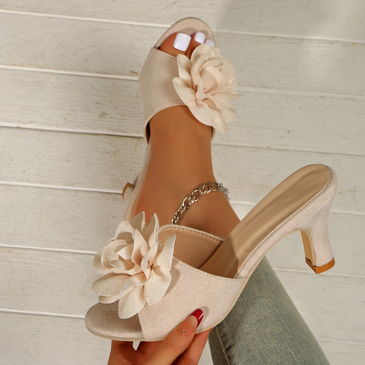 Women's Plus Size High Heel Slide Sandals · YANYAN China shoe factory