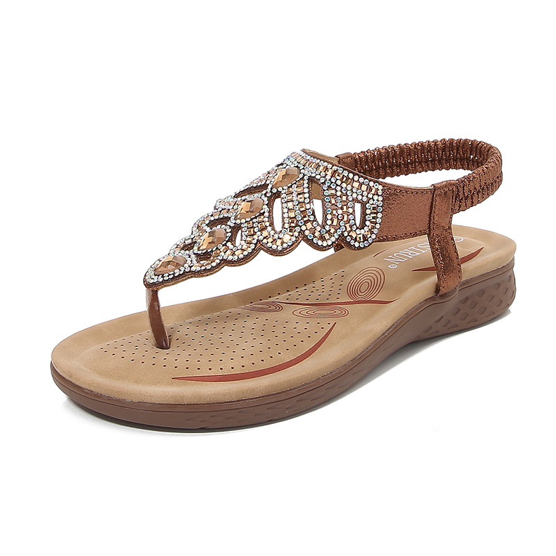 Women's Rhinestone Toe Post Sandals Plus Size · YANYAN China shoe factory