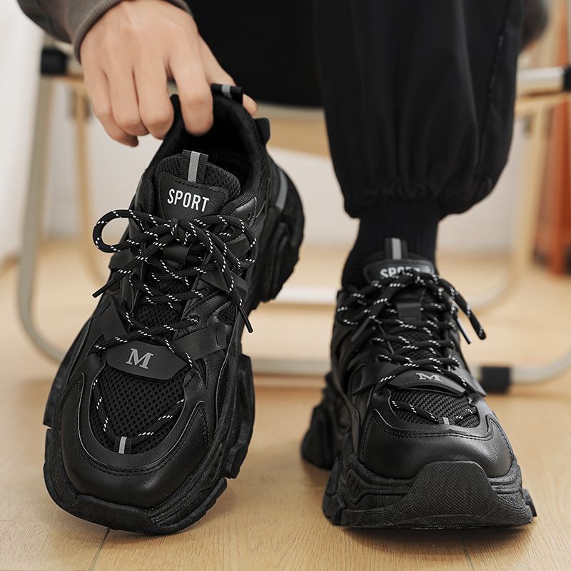 Men's Mesh Black Chunky Sneakers · YANYAN China shoe factory