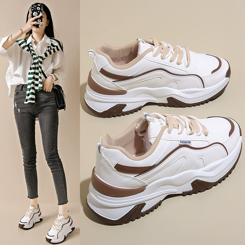 Chaussures épaisses style coréen pour femme, printemps 2025, respirantes, décontractées, semelle épaisse A28 · MOHE China shoe factory