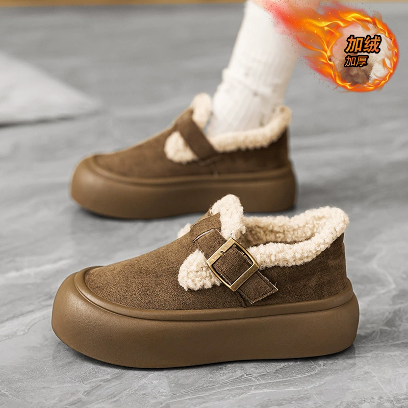 Damen Winter Fleece-gefütterte Schneestiefel mit dicker Sohle, Loafers Style lässig · MOHE China shoe factory