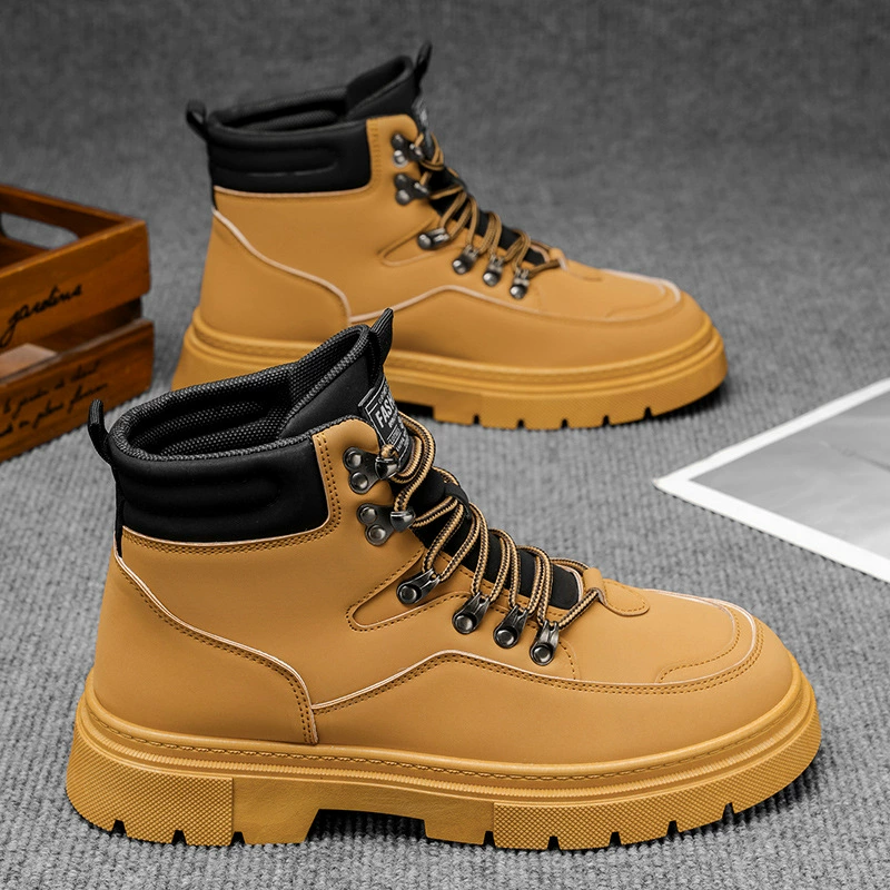 Bottes Martin pour homme, printemps 2026, bottes de travail hautes, cuir imperméable antidérapant