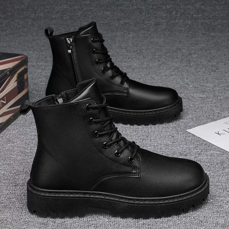 Chef Herren Winter Schuhe Rutschfest Wasserdicht High-Top Lederstiefel Küchenarbeit