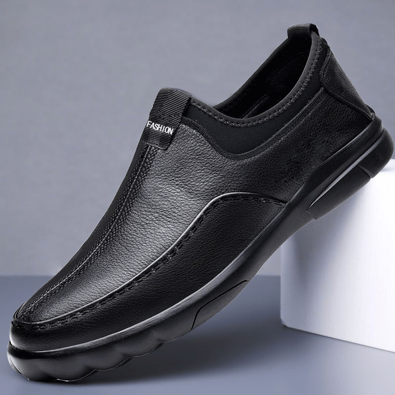 Men's Soft Leather Slip-On Casual Shoes · YANYAN China shoe factory