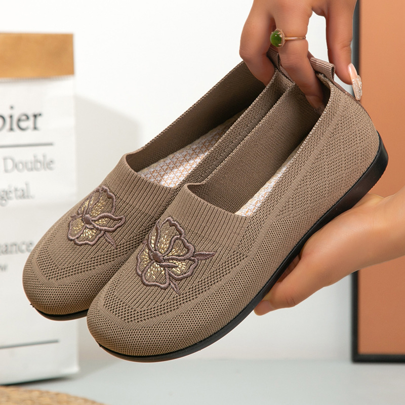 Women's Embroidered Flyknit Slip-On Shoes · YANYAN China shoe factory