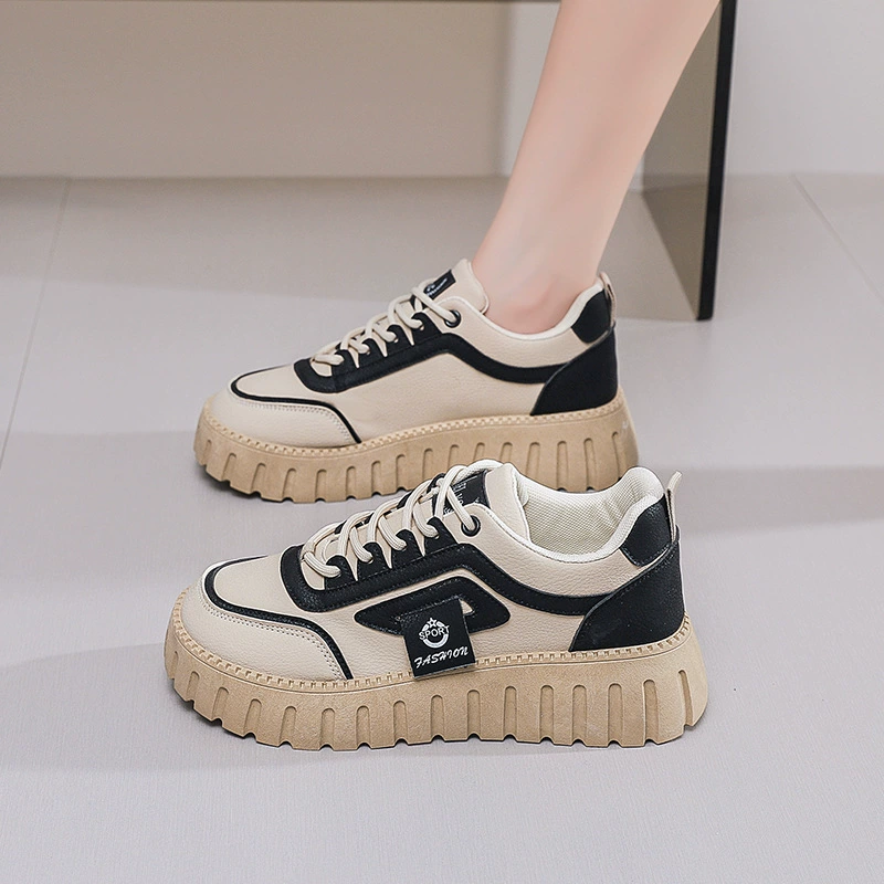 Zapatillas Blancas Mujer 2025 Otoño Estilo Coreano Suela Gruesa Plataforma Casual · MOHE China shoe factory