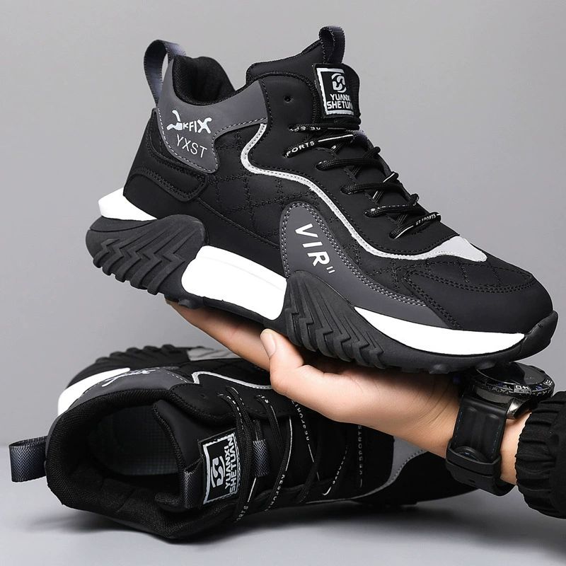 Men's High Top Soft Sole Anti-Slip Fleece Lined Casual Running Sneakers Fall/Winter