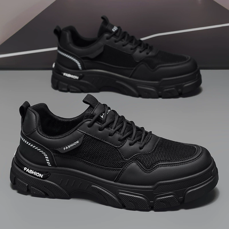 Men's 2026 Spring Mesh Breathable Sports Casual Shoes Teenager Trendy Thick Sole Board Shoes