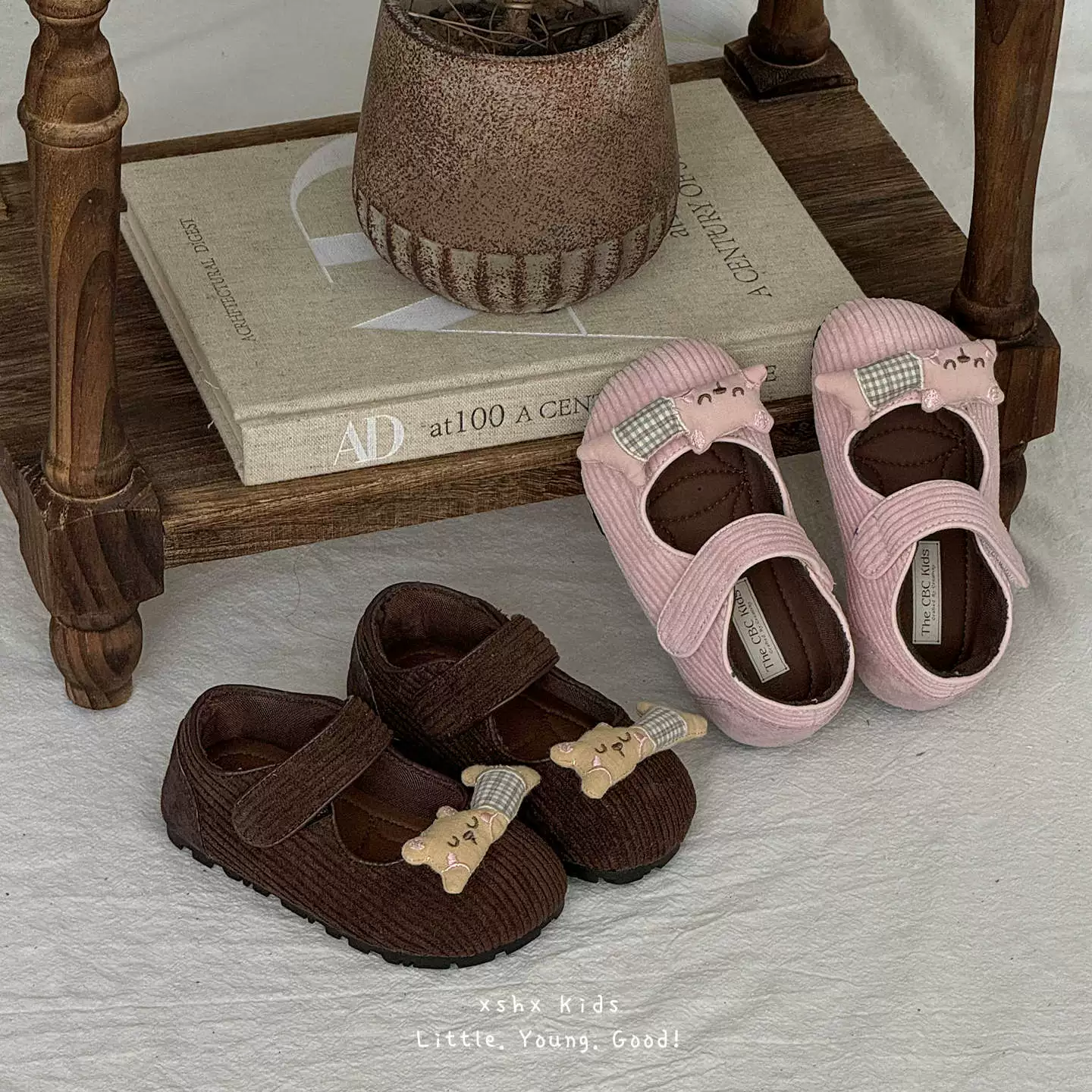 XSHX милые handmade кукла корейские девочки принцесса туфли Mary Jane липучка широкая носочная часть ретро вельвет