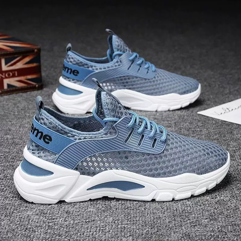 Nouvel hiver 2026 chaussures de course en mesh respirant pour hommes, baskets ajourées légères