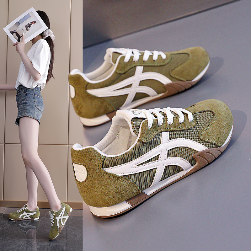 Women's Color Block German Trainer Shoes Lace Up · YANYAN China shoe factory