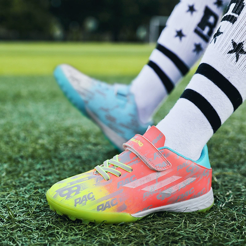 Botas de Fútbol para Niños al por Mayor, Velcro, Transpirables, Tacos TF, Estilo Cristiano Ronaldo