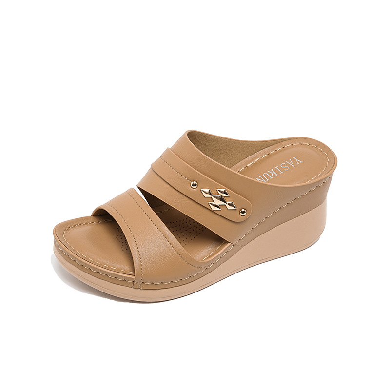 Women's Stitched Wedge Sandals · YANYAN China shoe factory