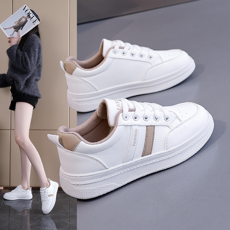 Women's White Leather Skate Shoes · YANYAN China shoe factory