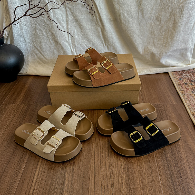 Women's Platform Slide Sandals Buckle Beach · YANYAN China shoe factory