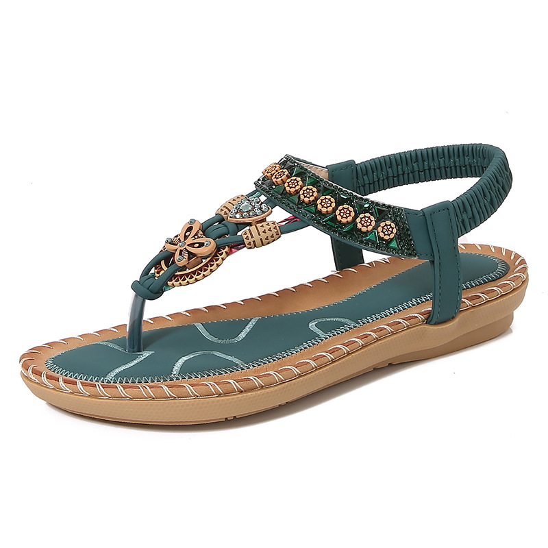 Women's Rhinestone Flat Sandals · YANYAN China shoe factory