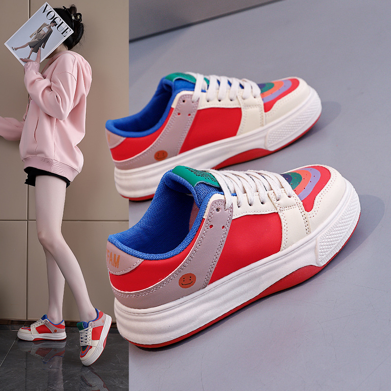 Women's Color Block White Sneakers · YANYAN China shoe factory