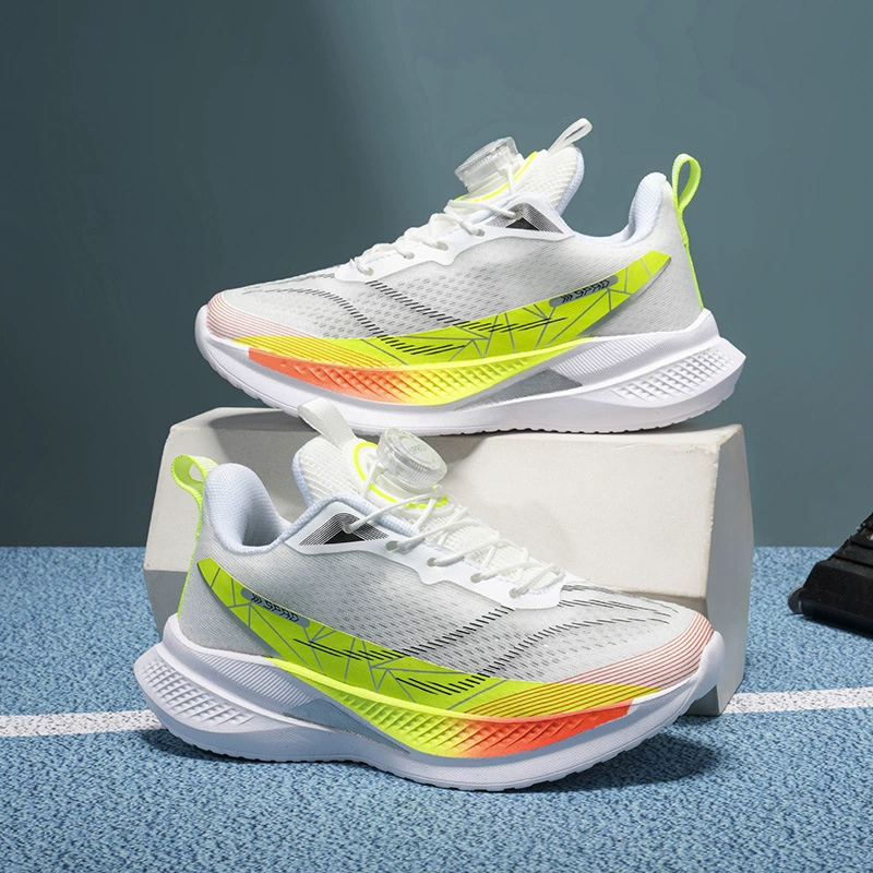 Chaussures de course à boucle rotative pour enfants, mesh simple respirant, été, amortissantes, garçons