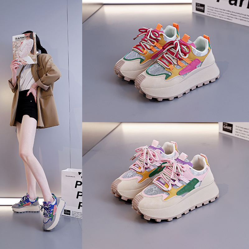 Women's Color Block Chunky Sneakers · YANYAN China shoe factory