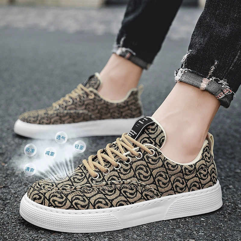 Sapatilhas de Lona Cano Baixo Masculino Inverno 2026, Sneakers Casuais Chunky Estampados, Trendy · MOHE China shoe factory