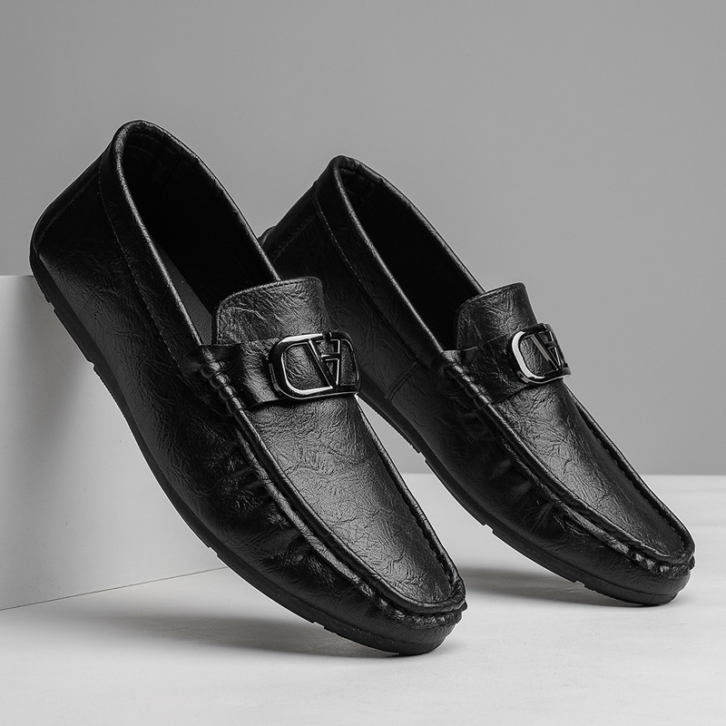 Men's Leather Slip-On Loafers Breathable · YANYAN China shoe factory