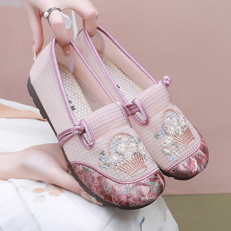Women's Embroidered Mesh Flats · YANYAN China shoe factory