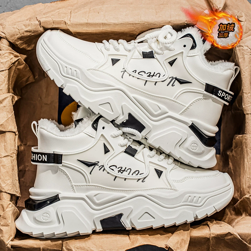 Men's Winter Snow Boots -40°C Thick Warm Teen Waterproof Anti-Slip White Cotton Shoes