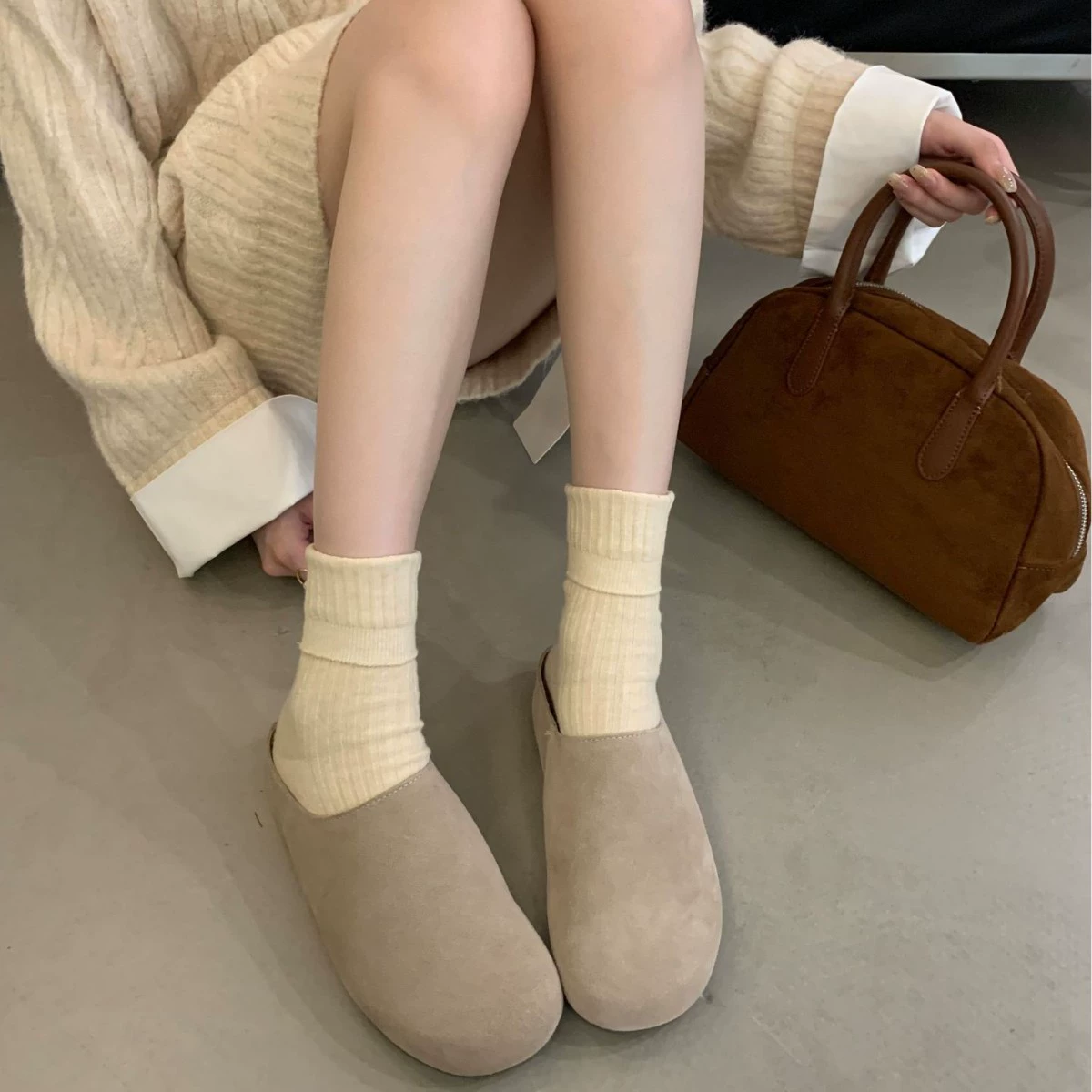 Осенние сабо Birkenstock из натуральной кожи на толстой подошве без шнуровки для женщин