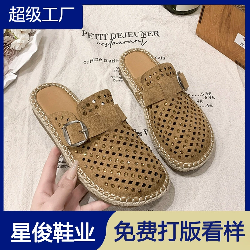 صنادل بيركنستوك مقطعة بأحجار الراين 2026 صيفية منسوجة · MOHE China shoe factory