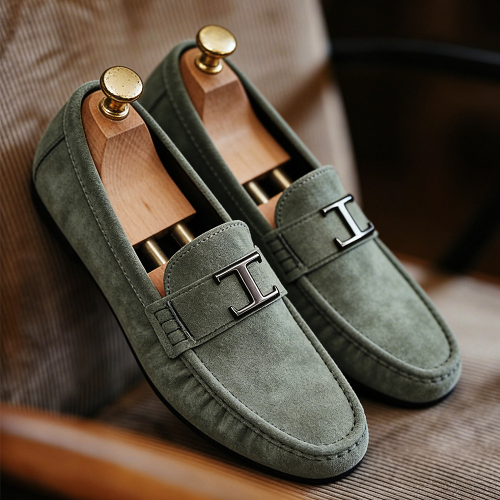 Men's Slip-On Leather Loafers Breathable · YANYAN China shoe factory
