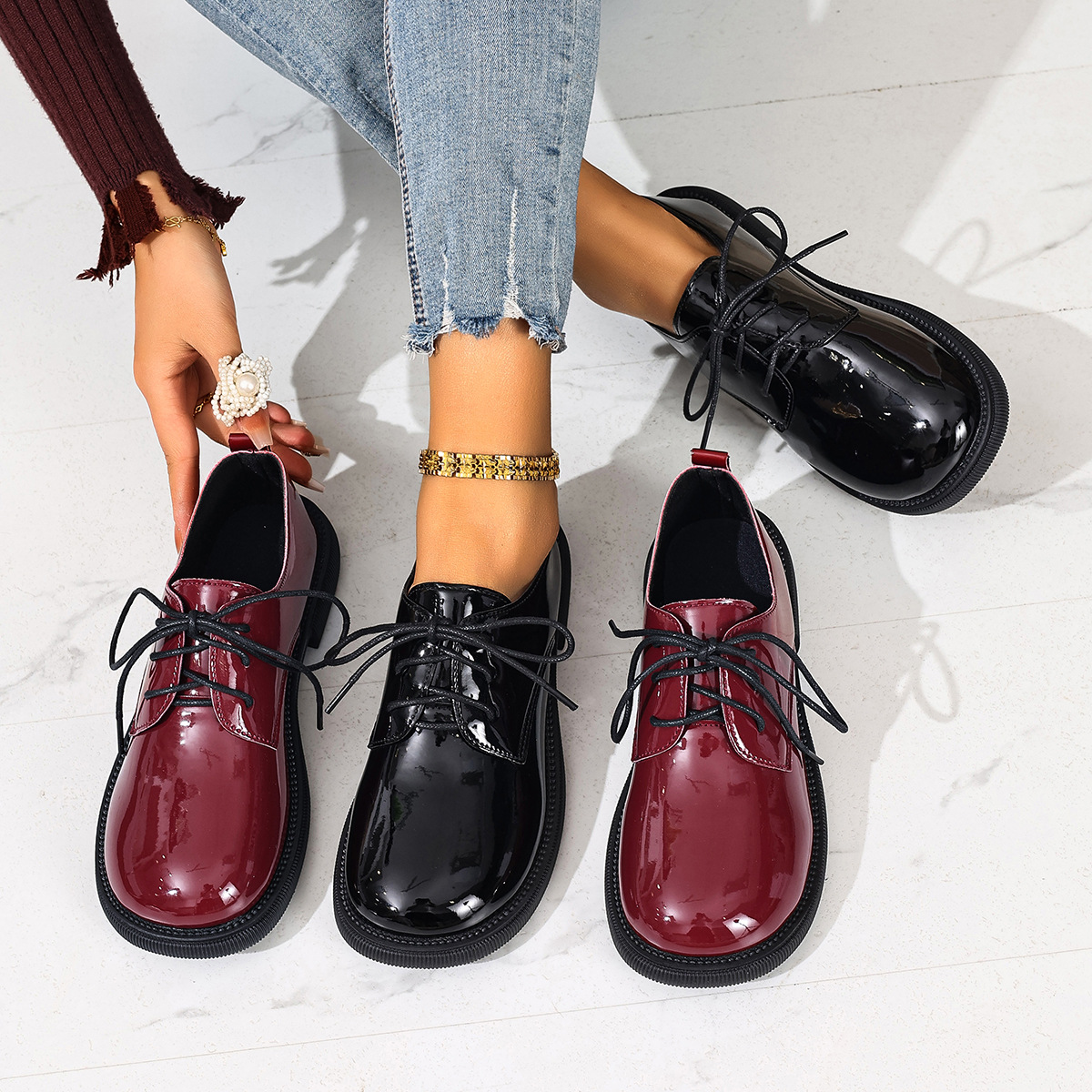 Patent Leather Chunky Loafers · YANYAN China shoe factory