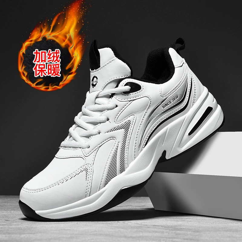 Winter Warm Lined Running Shoes for Men, Size 46-48, Lightweight Cushioning
