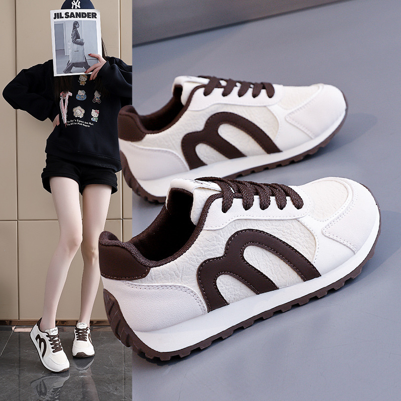 Women's Colorblock Skate Shoes Leather Sneakers · YANYAN China shoe factory